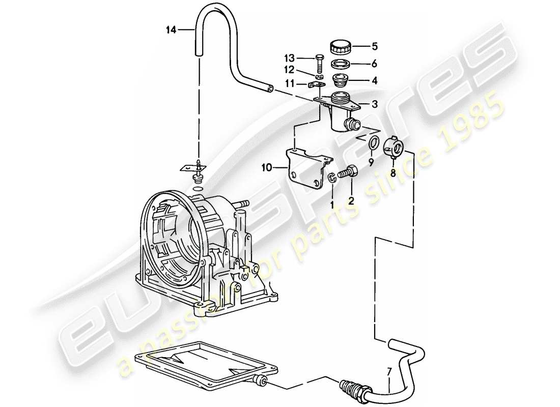 porsche 1987 (924s) oil inlet - automatic transmission part diagram