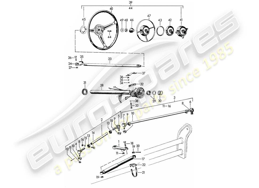 porsche 1964 (356b/356c) steering parts part diagram