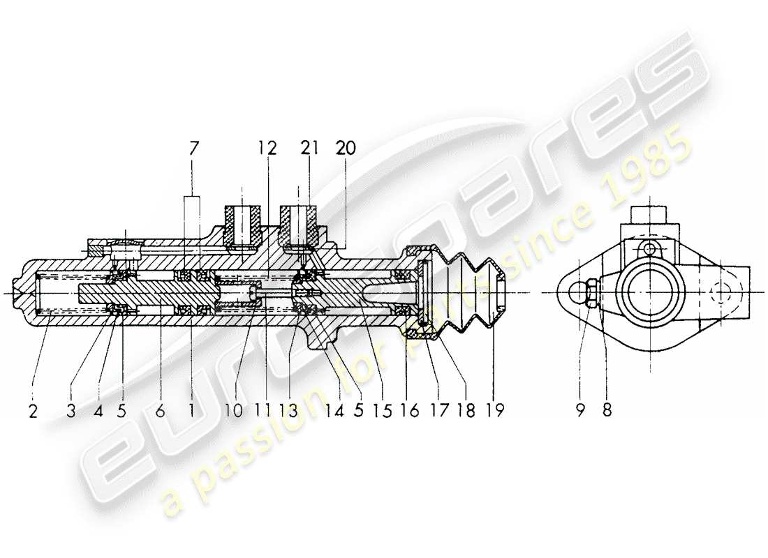porsche 1971 (911) brake master cylinder - $ 19,05 - without: - warning function - single parts part diagram