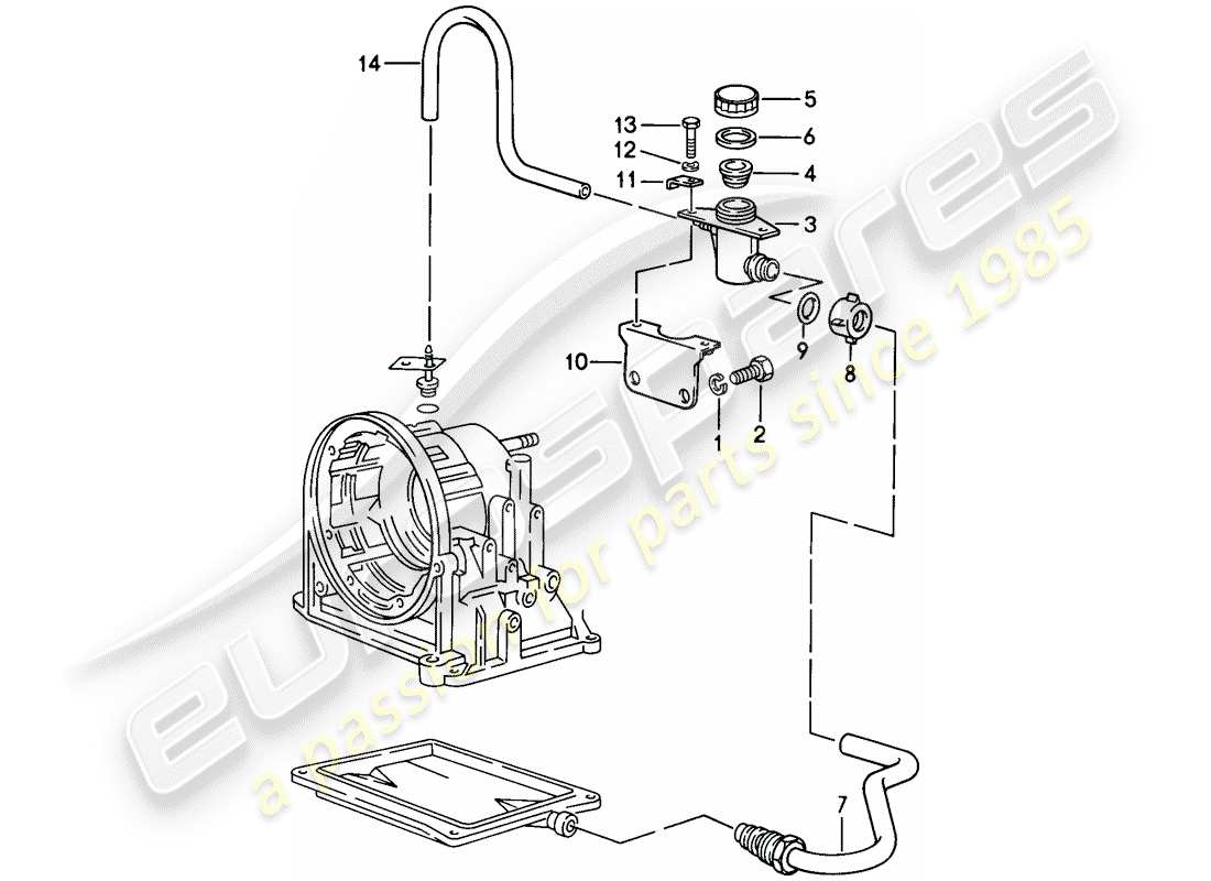 porsche 1987 (944) oil inlet - automatic transmission parts diagram