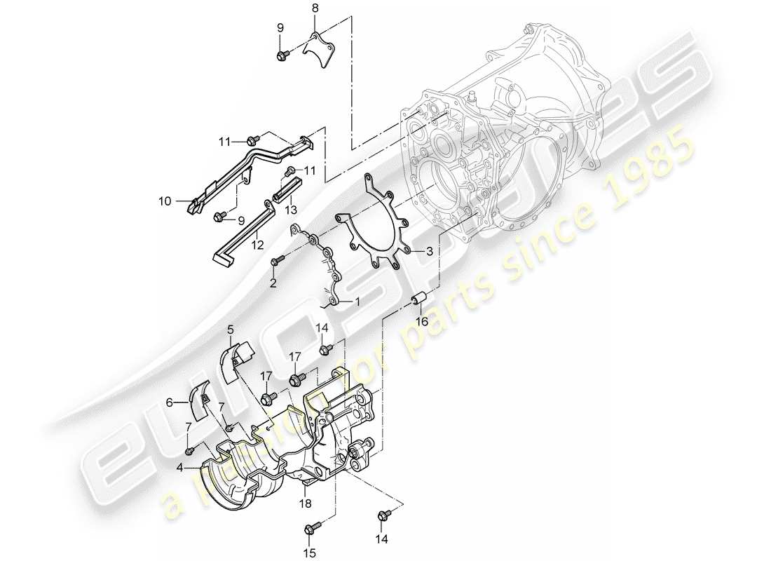 porsche 2008 (997-1) gears and shafts parts diagram