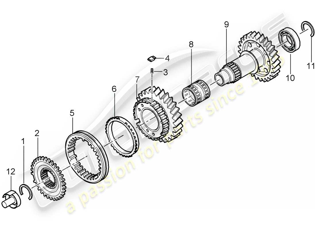 porsche 2005 (997-1) reverse gear parts diagram