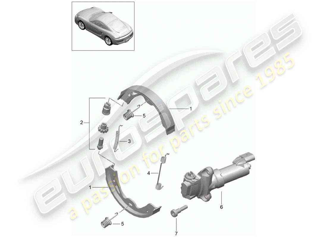 porsche 2016 (981 cayman) parking brake part diagram