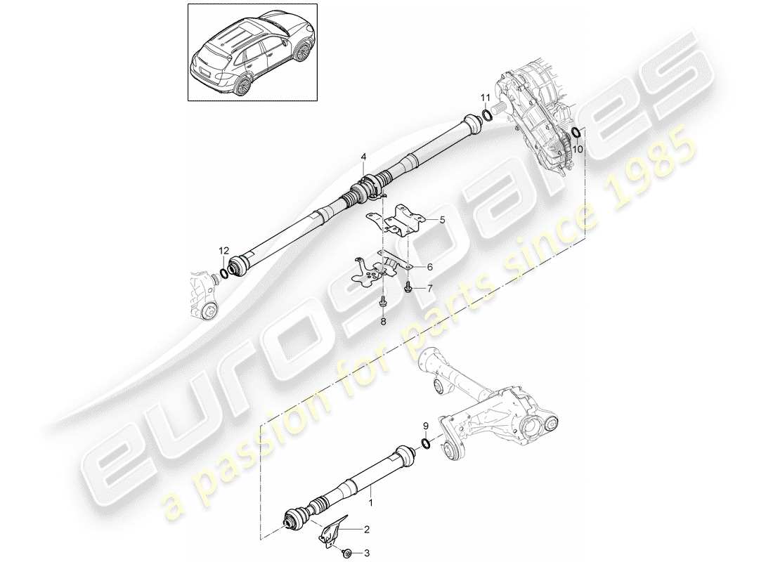 porsche 2016 (cayenne e2 92a) cardan shaft part diagram