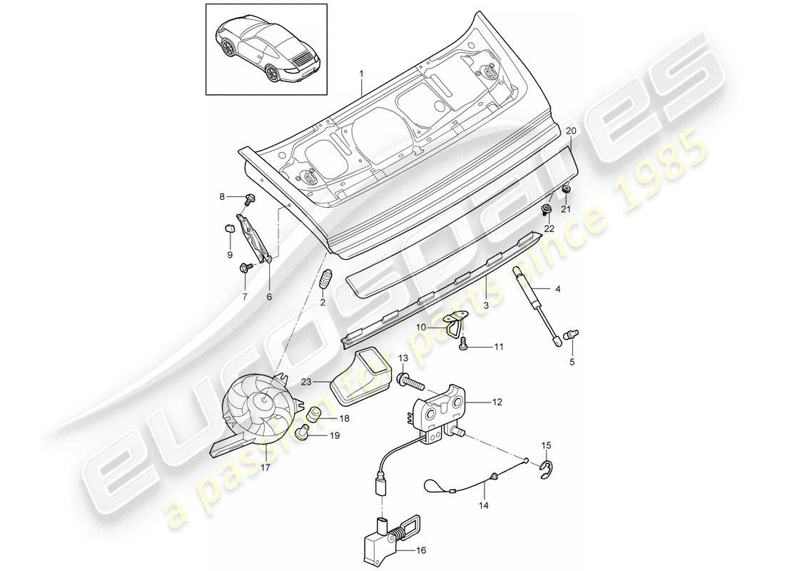 porsche 2010 (997-2) cover parts diagram