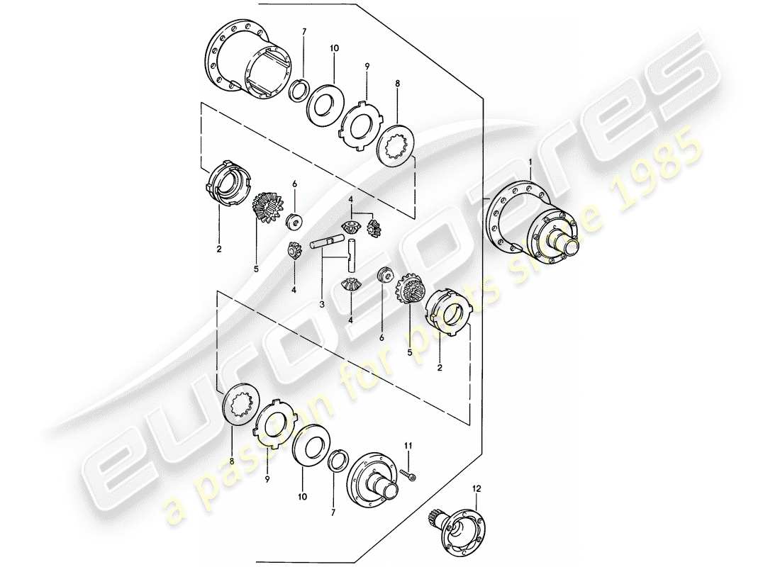 porsche 1987 (924s) limited slip differential part diagram