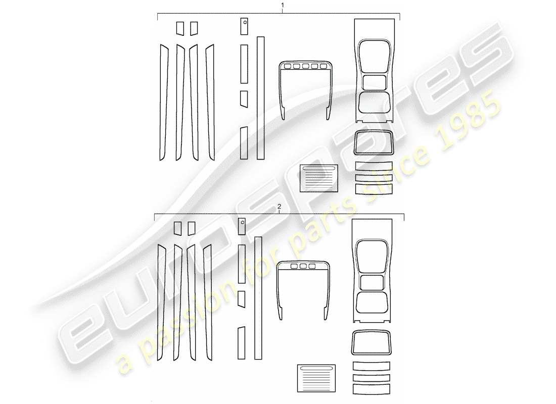 porsche 2016 (tequipment cayenne) 1 set trim moldings for parts diagram