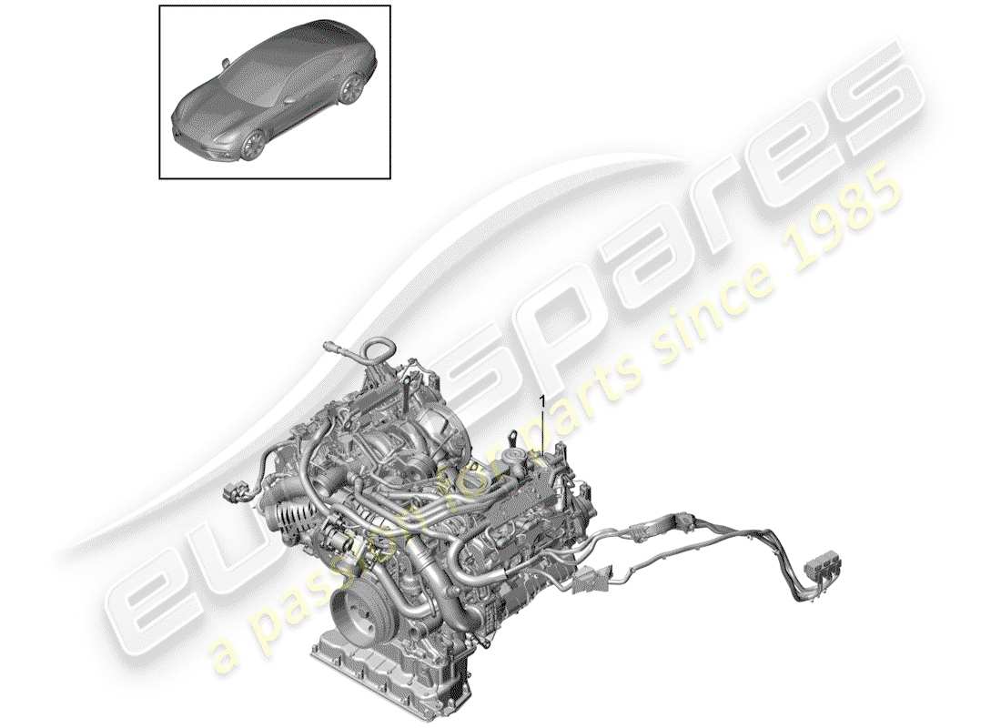 porsche 2020 (panamera 971-1) replacement engine (complete) part diagram