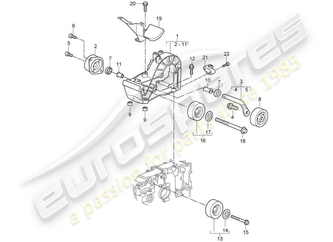 porsche 2005 (987 boxster) belt tensioner damper parts diagram
