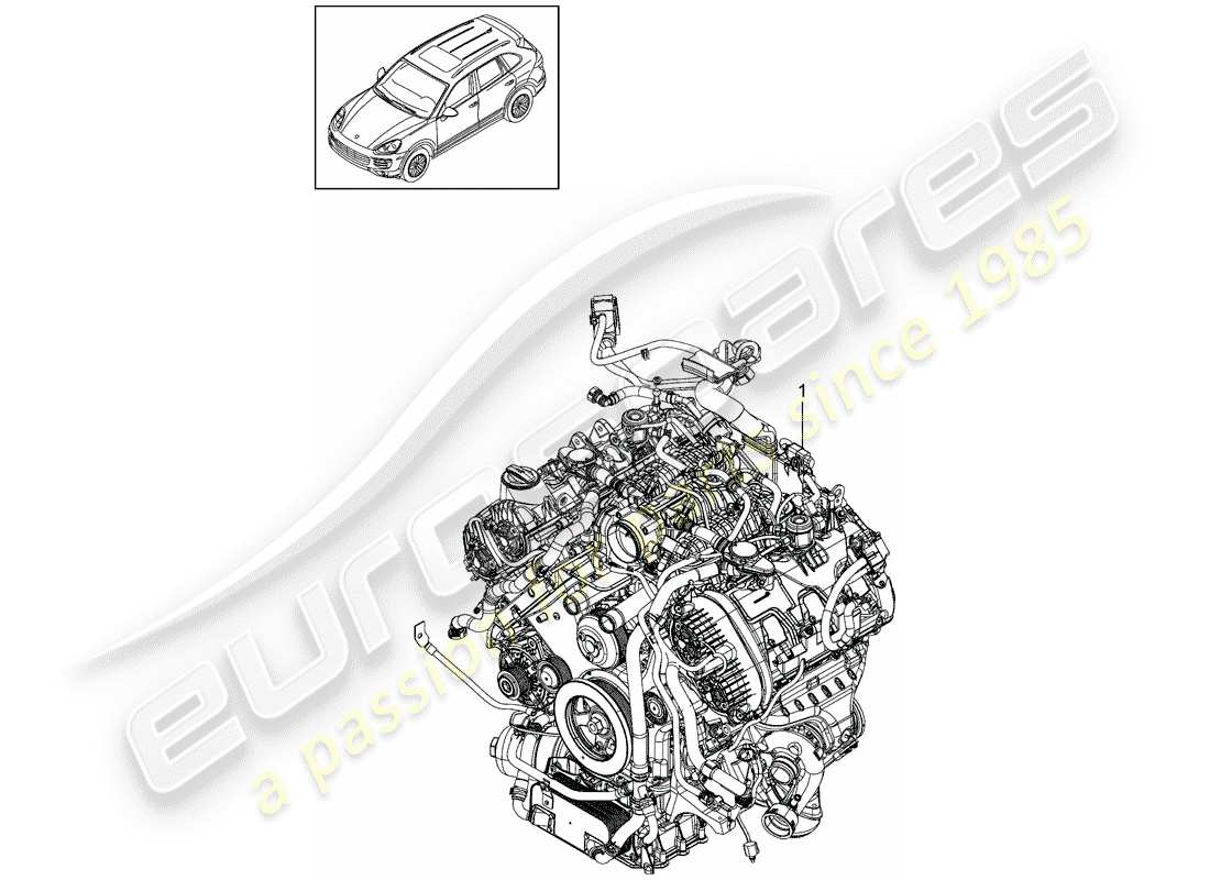 porsche 2012 (cayenne e2 92a) replacement engine but without: clutch plate a/c compressor part diagram