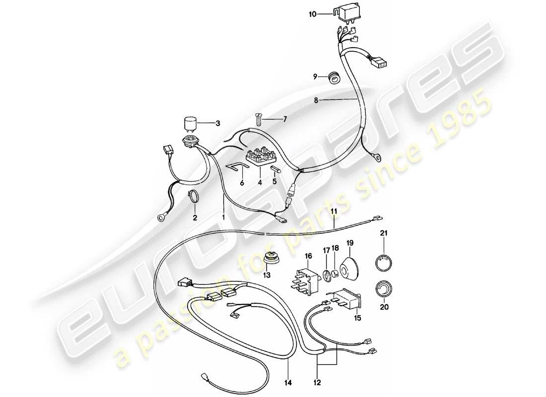 porsche 1980 (911) electrical components - for - air conditioner part diagram