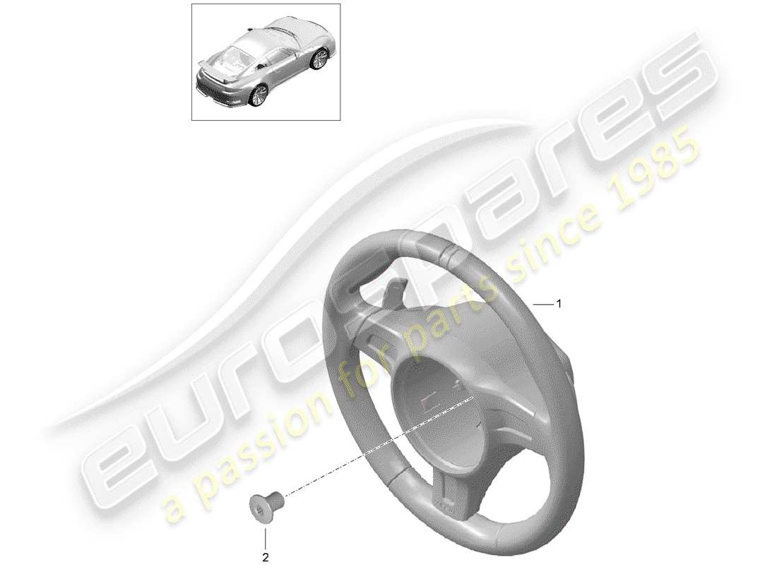 porsche 991r/gt3/rs (2014) steering wheel parts diagram