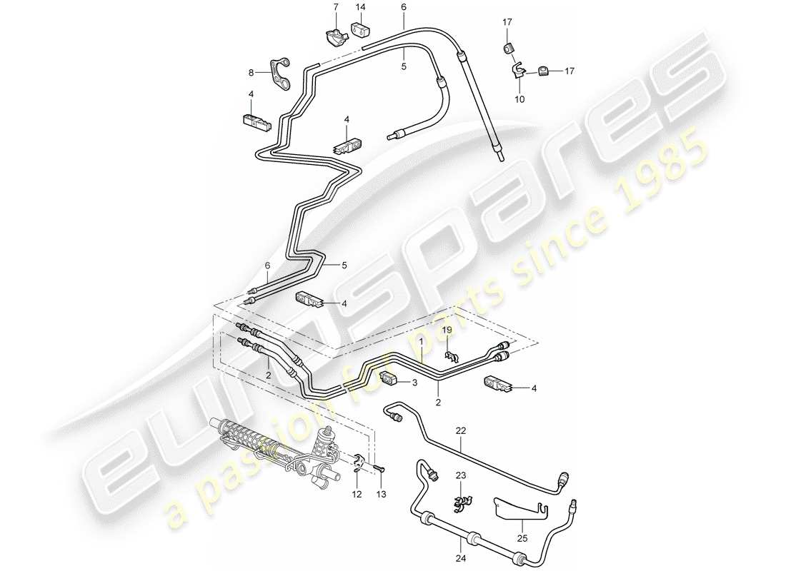 porsche 2011 (997-2 gt3) power steering parts diagram