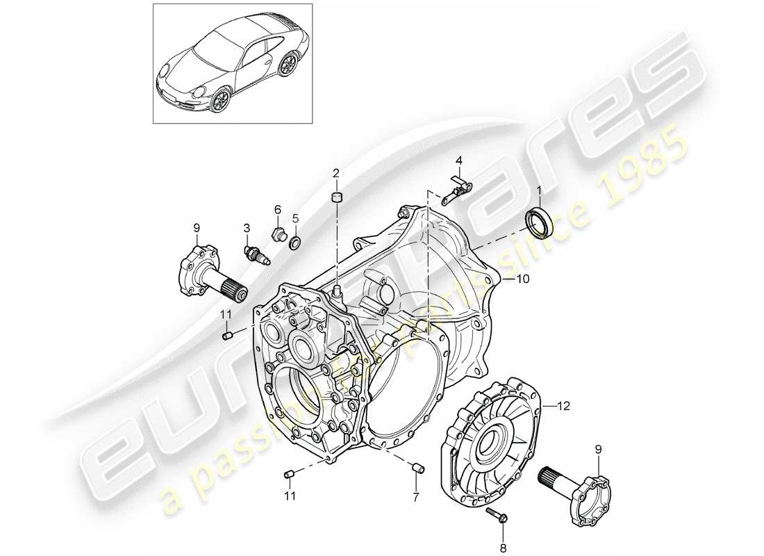 porsche 2009 (997-2) manual gearbox parts diagram