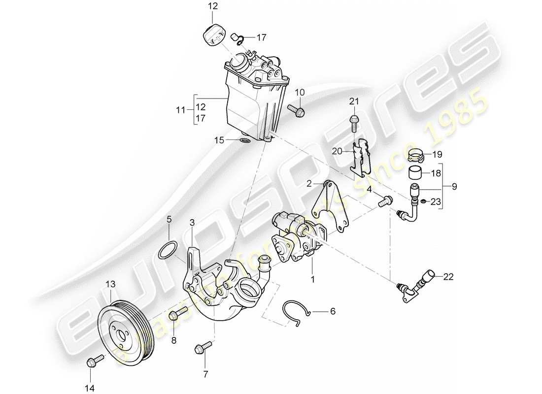 porsche 2011 (997-2 gt3) power steering parts diagram