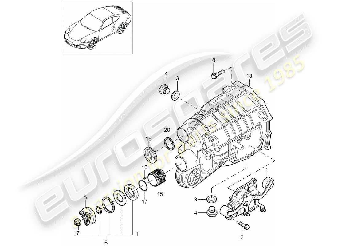 porsche 2010 (997-2) manual gearbox parts diagram