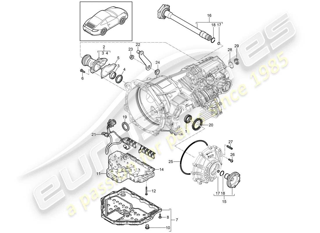 porsche 2009 (997-2) - pdk - parts diagram