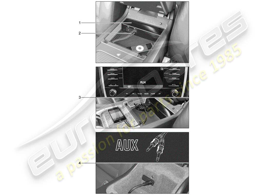 porsche 2019 (tequipment cayenne) multimedia interface parts diagram