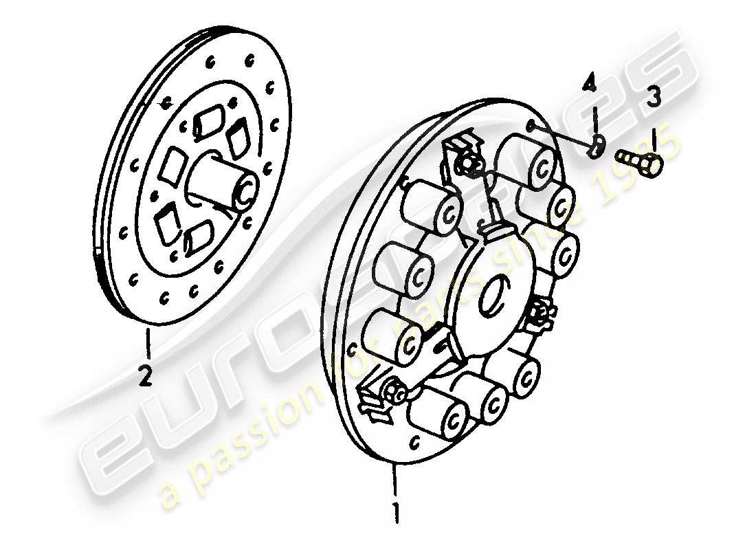 porsche 1958 (356/356a) clutch part diagram