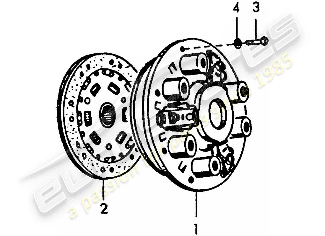 porsche 1957 (356/356a) clutch part diagram