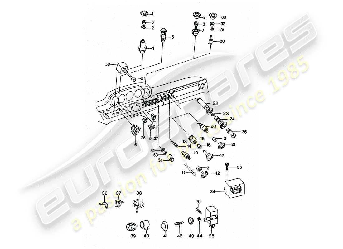 porsche 1976 (911 turbo) switch part diagram