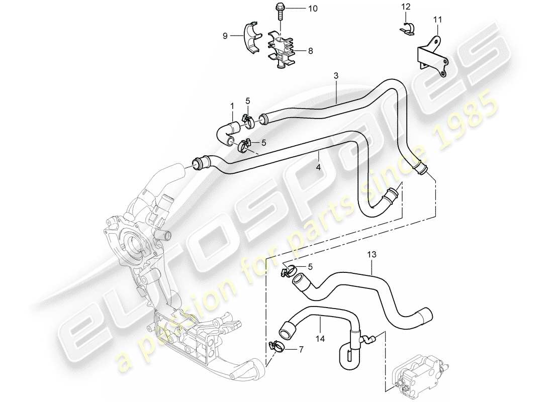 porsche 2007 (997-1 gt3) lines parts diagram
