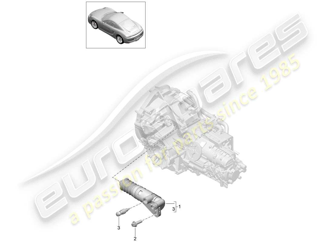 porsche 2016 (981 cayman) clutch slave cylinder part diagram