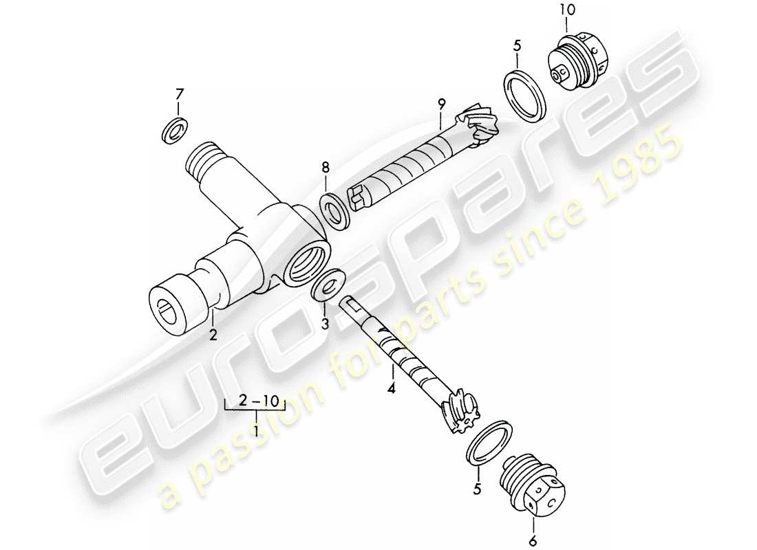porsche 1957 (356/356a) driving mechanism - tachometer part diagram