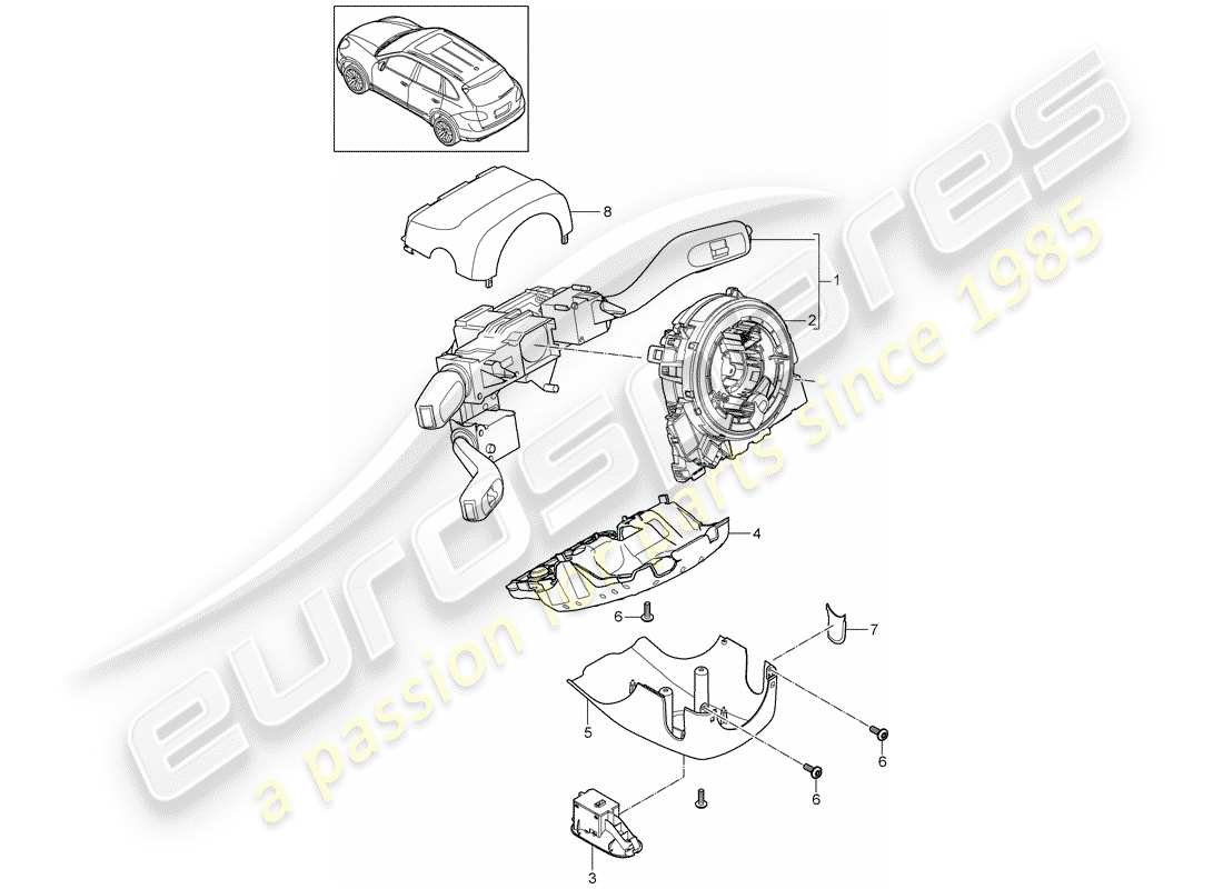 porsche 2014 (cayenne e2 92a) steering column switch d >>- mj 2014 part diagram