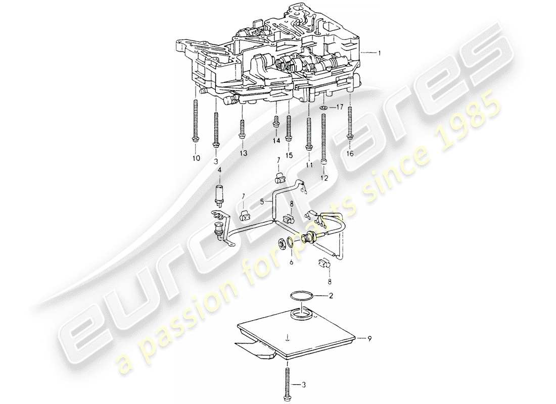 porsche 1992 (964) tiptronic - oil strainer - inductive sender - fasteners - for - switch unit parts diagram