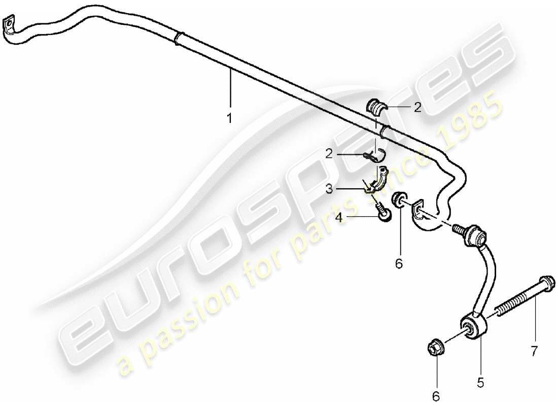porsche 2004 (cayenne e1 9pa) anti-roll bar parts diagram