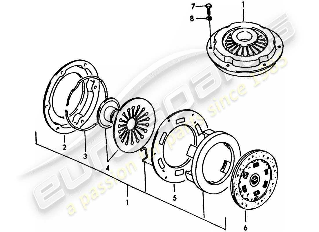 porsche 1959 (356/356a) clutch - g 25 001 >> part diagram