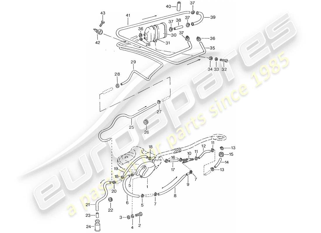 porsche 1974 (911) tank ventilation - d - mj 1975>> part diagram