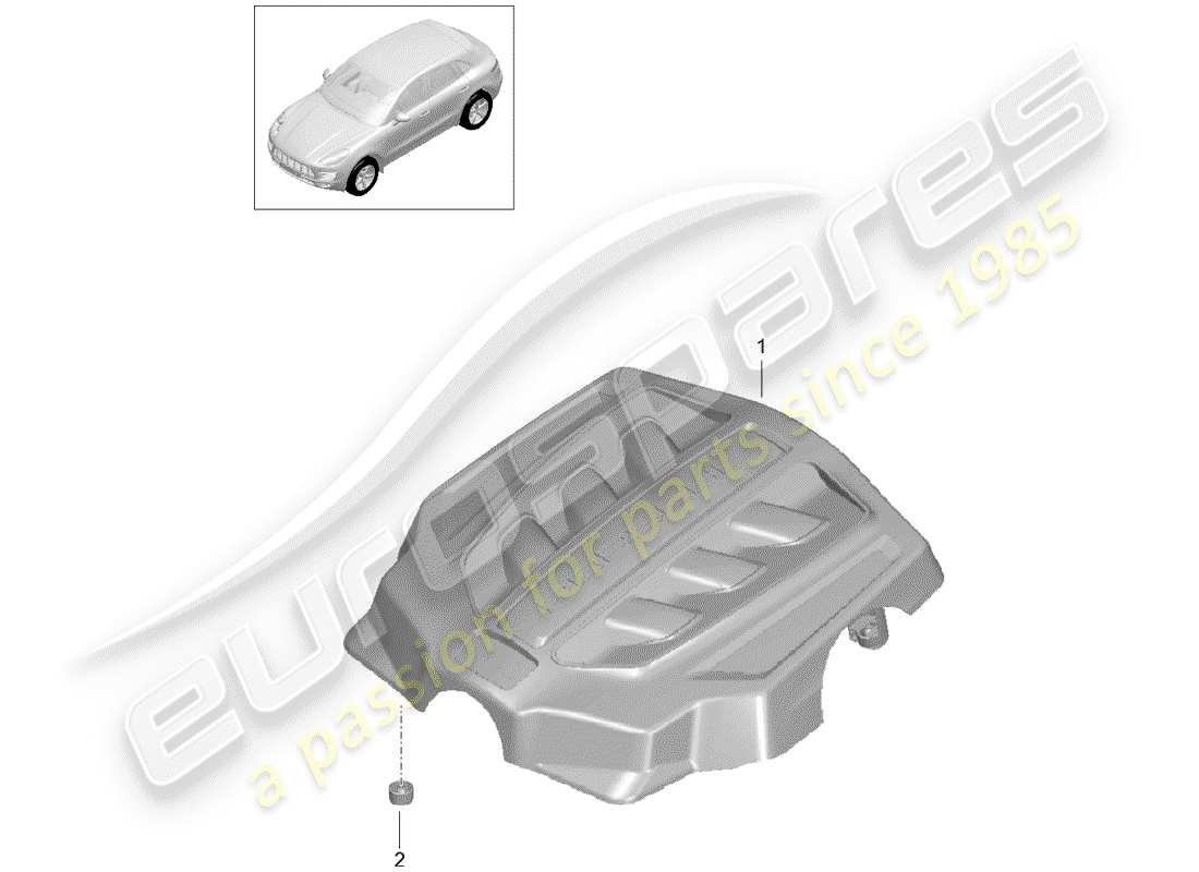 porsche 2014 (macan) engine cover parts diagram