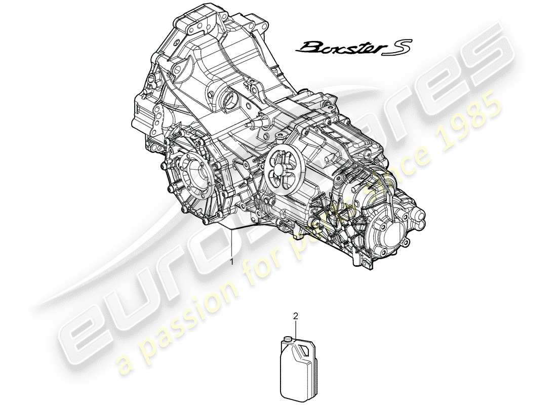 porsche 2007 (987 boxster) 6-speed manual transmission ready for installation parts diagram