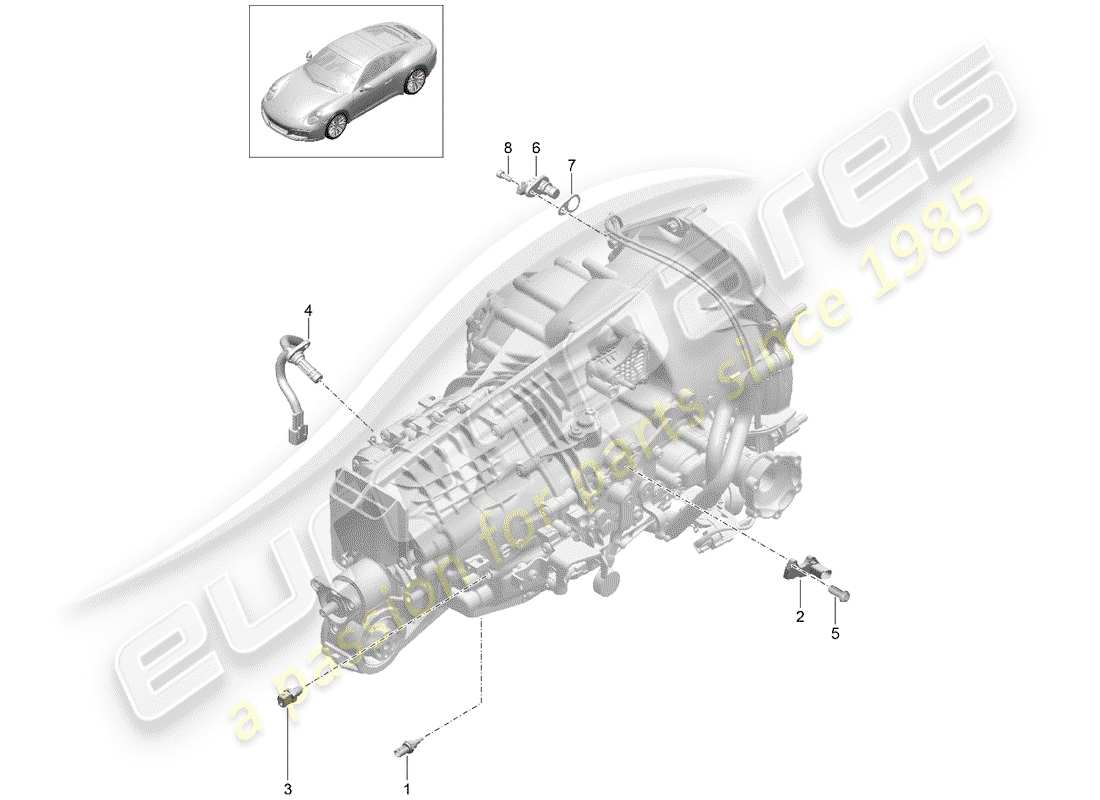 porsche 991 gen. 2 (2020) manual gearbox parts diagram