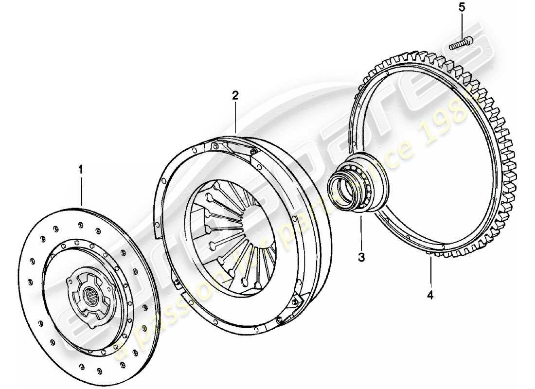 porsche 1985 (924) clutch parts diagram