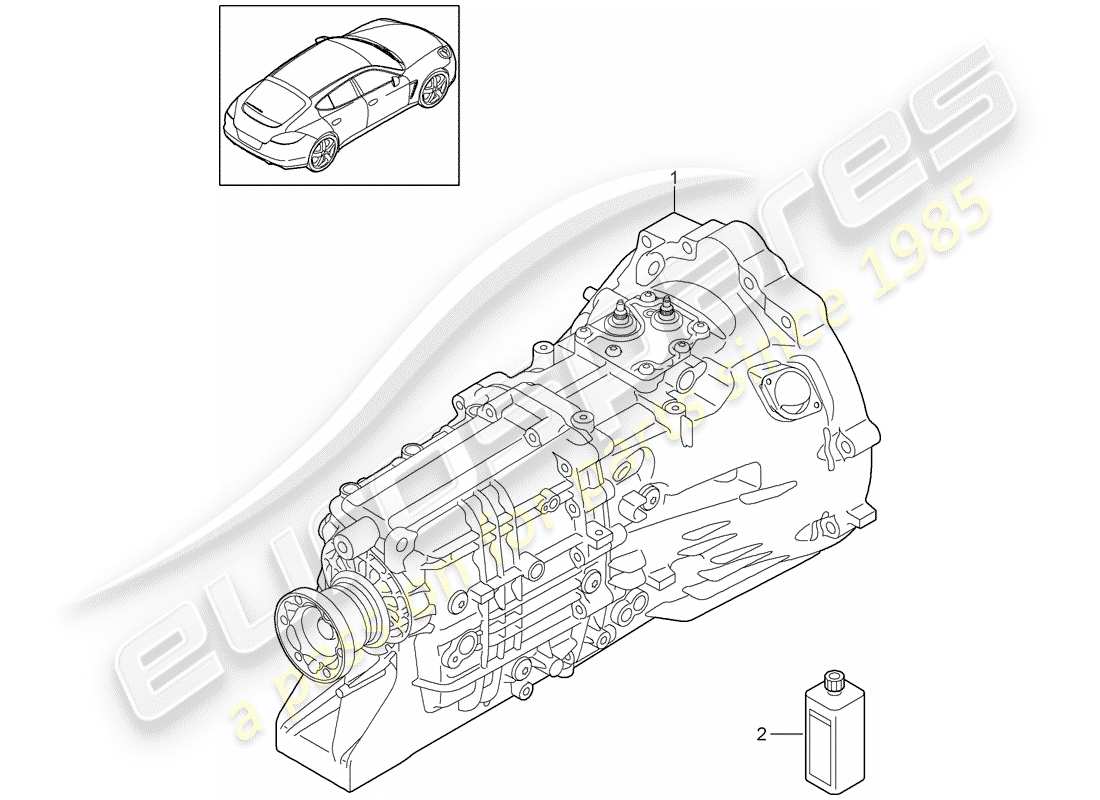 porsche 2013 (panamera 970) manual gearbox ready for installation part diagram