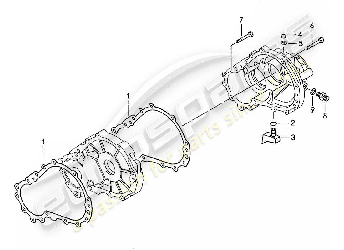 porsche 1994 (968) tiptronic - transmission case part diagram