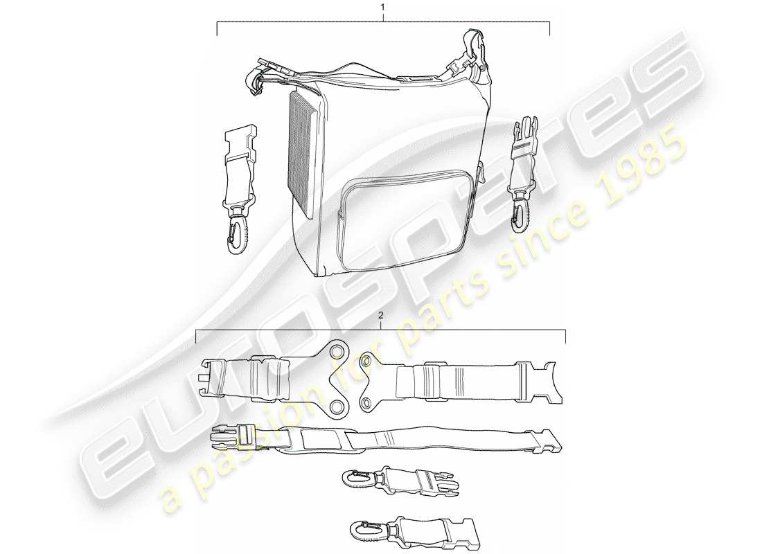 porsche tequipment cayenne (2004) cooling bag parts diagram
