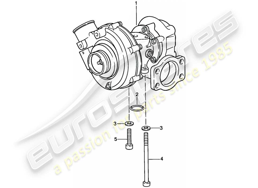 porsche 1987 (944) exhaust gas turbocharger parts diagram