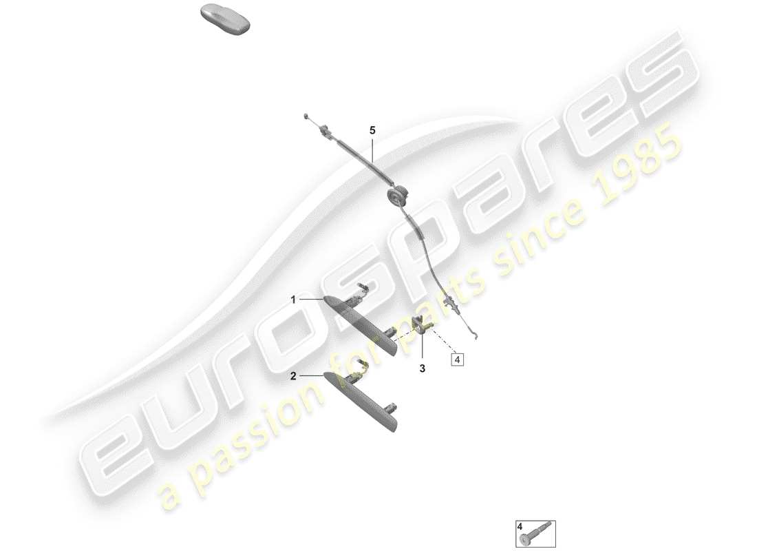 porsche 2020 (992-1) door handles parts diagram