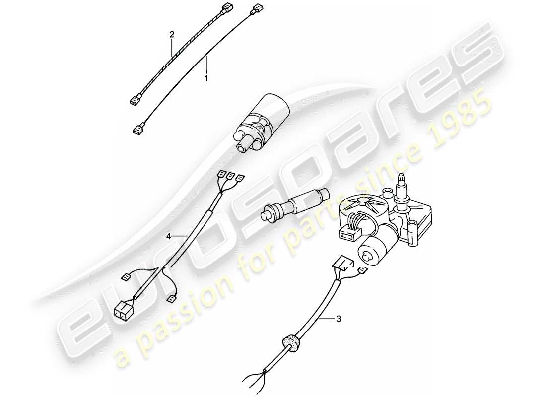 porsche 1986 (944) wiring harnesses - rear end part diagram