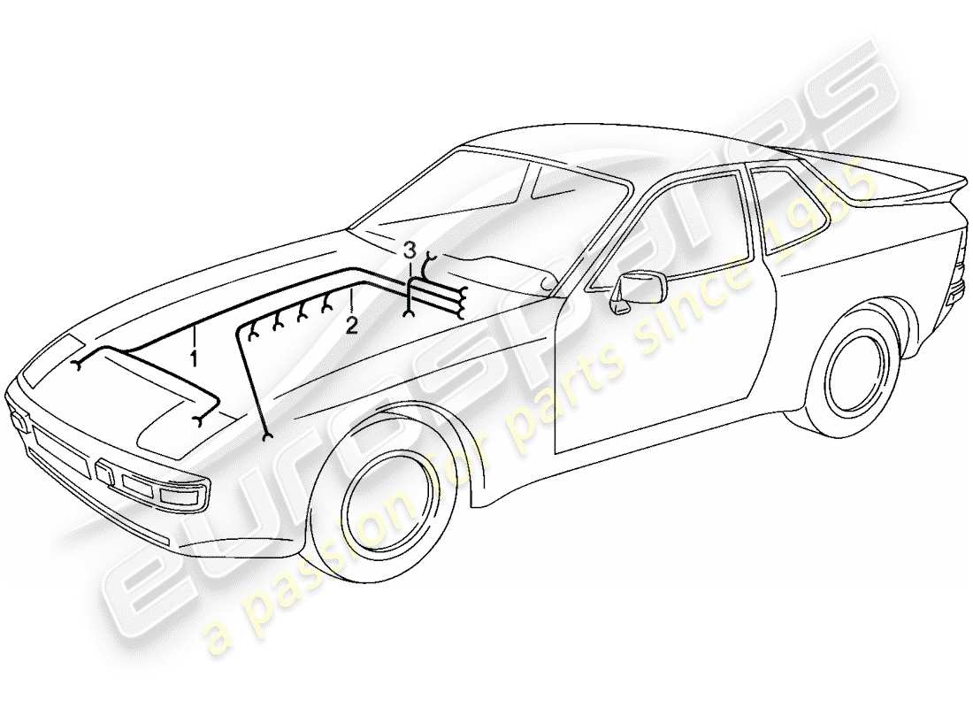 porsche 1987 (944) wiring harnesses - engine - heater - air conditioner parts diagram