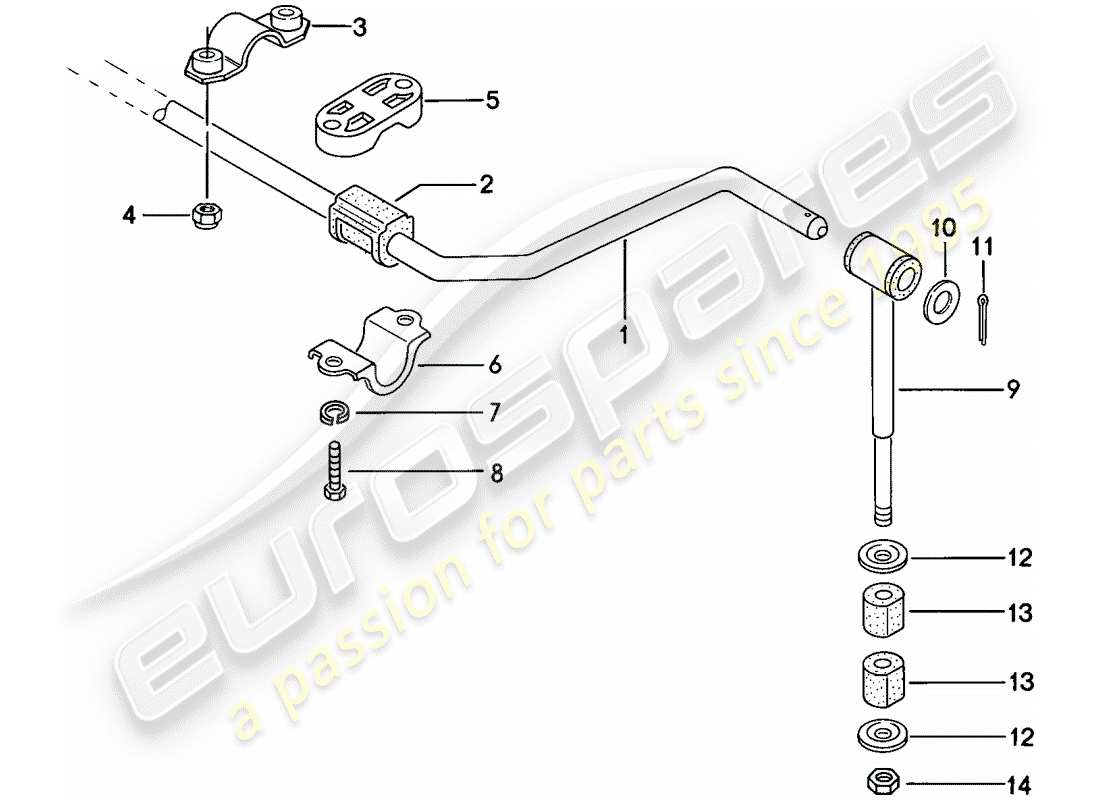 porsche 1976 (924) stabilizer parts diagram