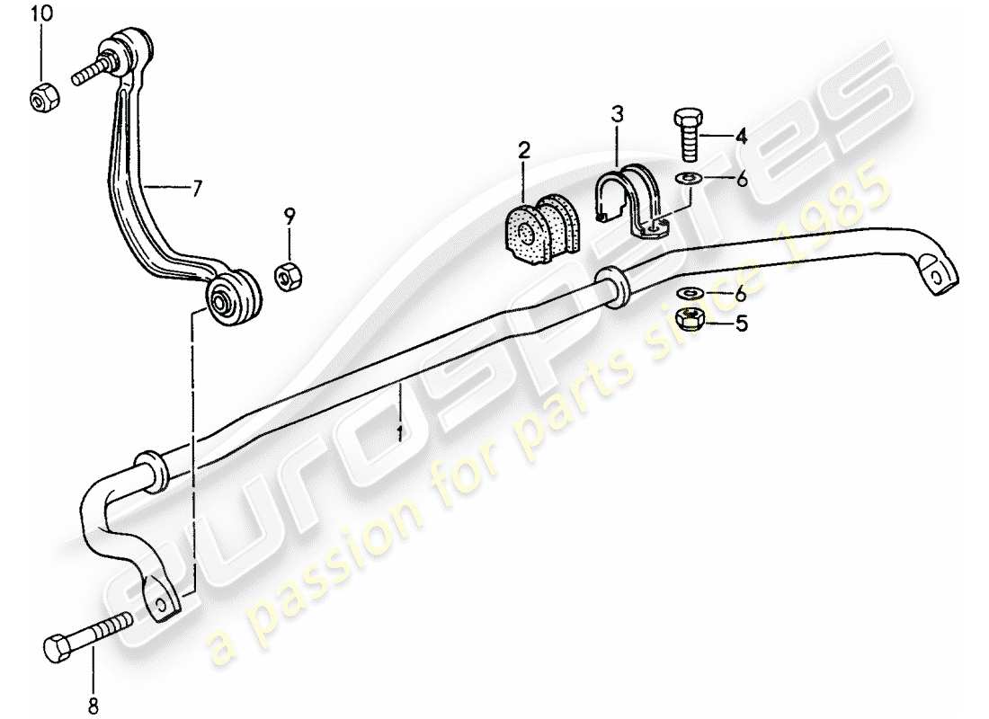 porsche 1996 (993) stabilizer part diagram