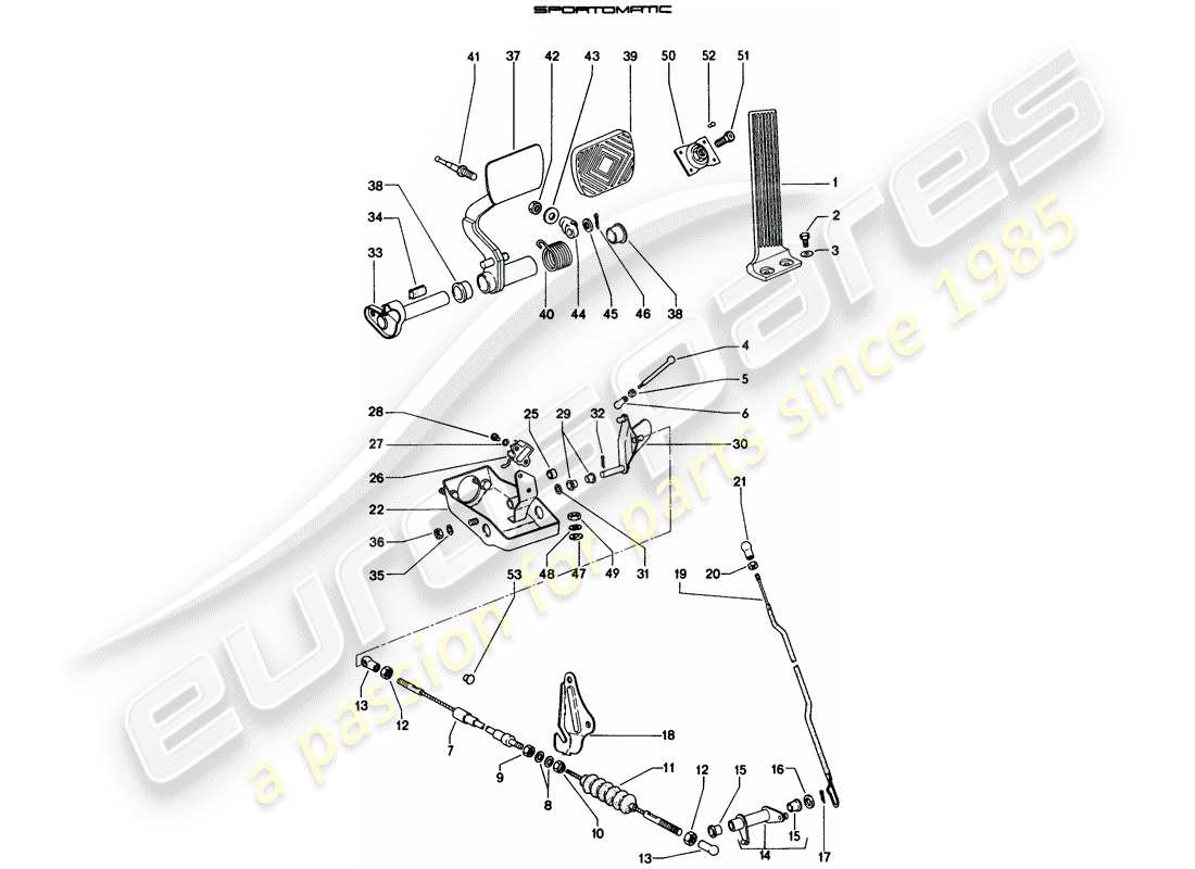 porsche 1975 (914) pedals part diagram