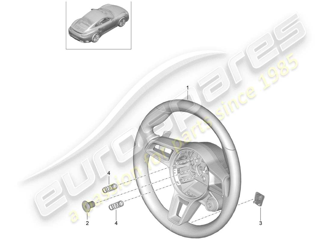 porsche 2016 (991-1 turbo) steering wheel d - mj 2017>> part diagram