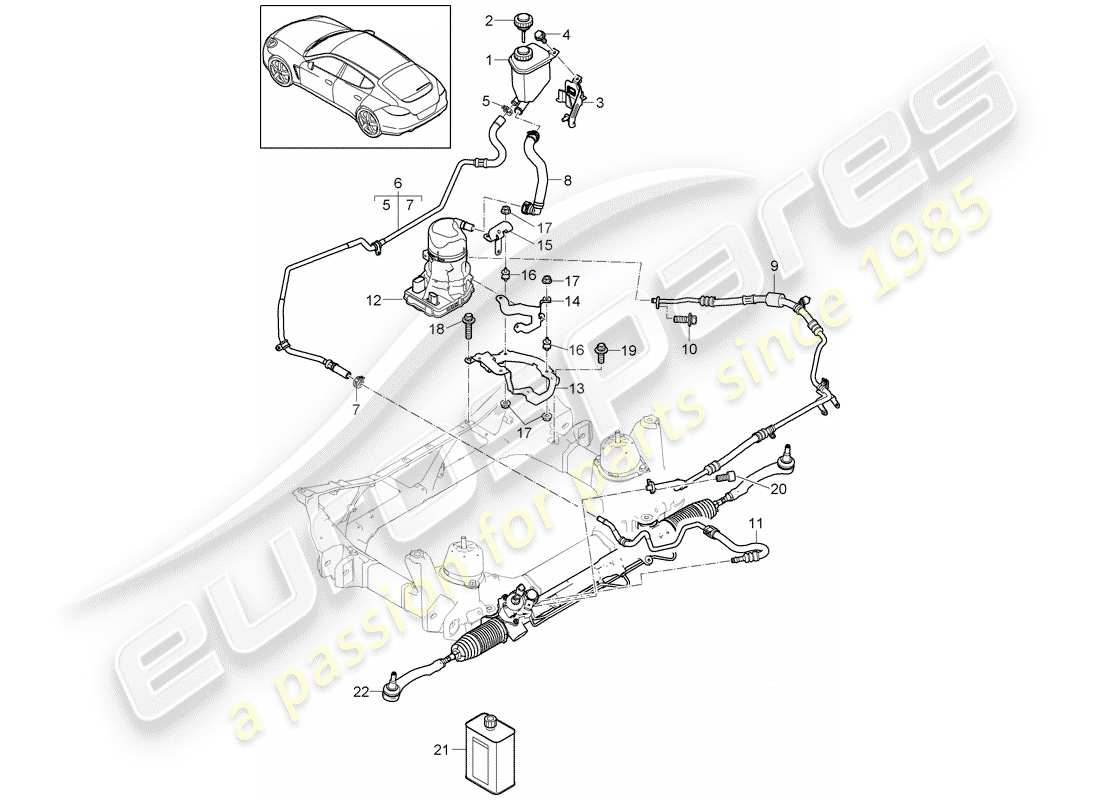 porsche 2016 (panamera 970) power steering pressure line pump for power steering electric d - mj 2014>> parts diagram