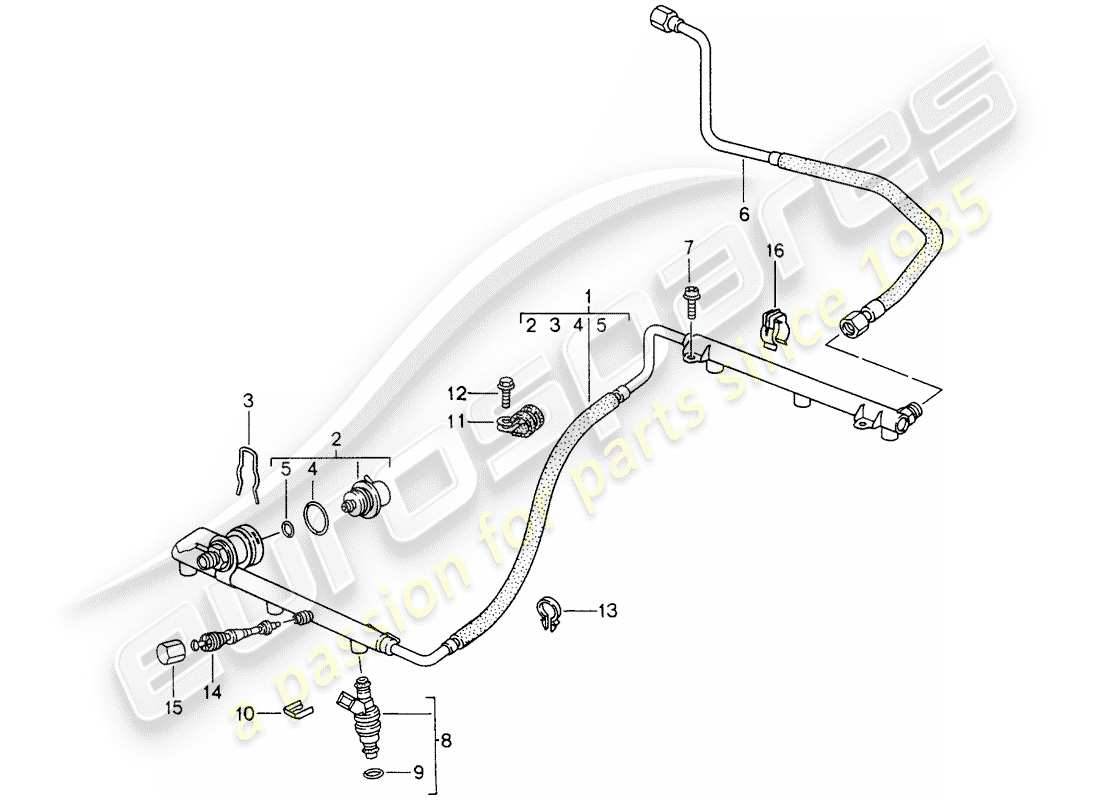 porsche 1997 (993) l-jetronic - lines part diagram